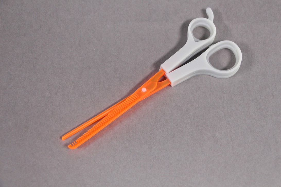 photograph of Cosplay Toolkit scissors laser cut from perspex
