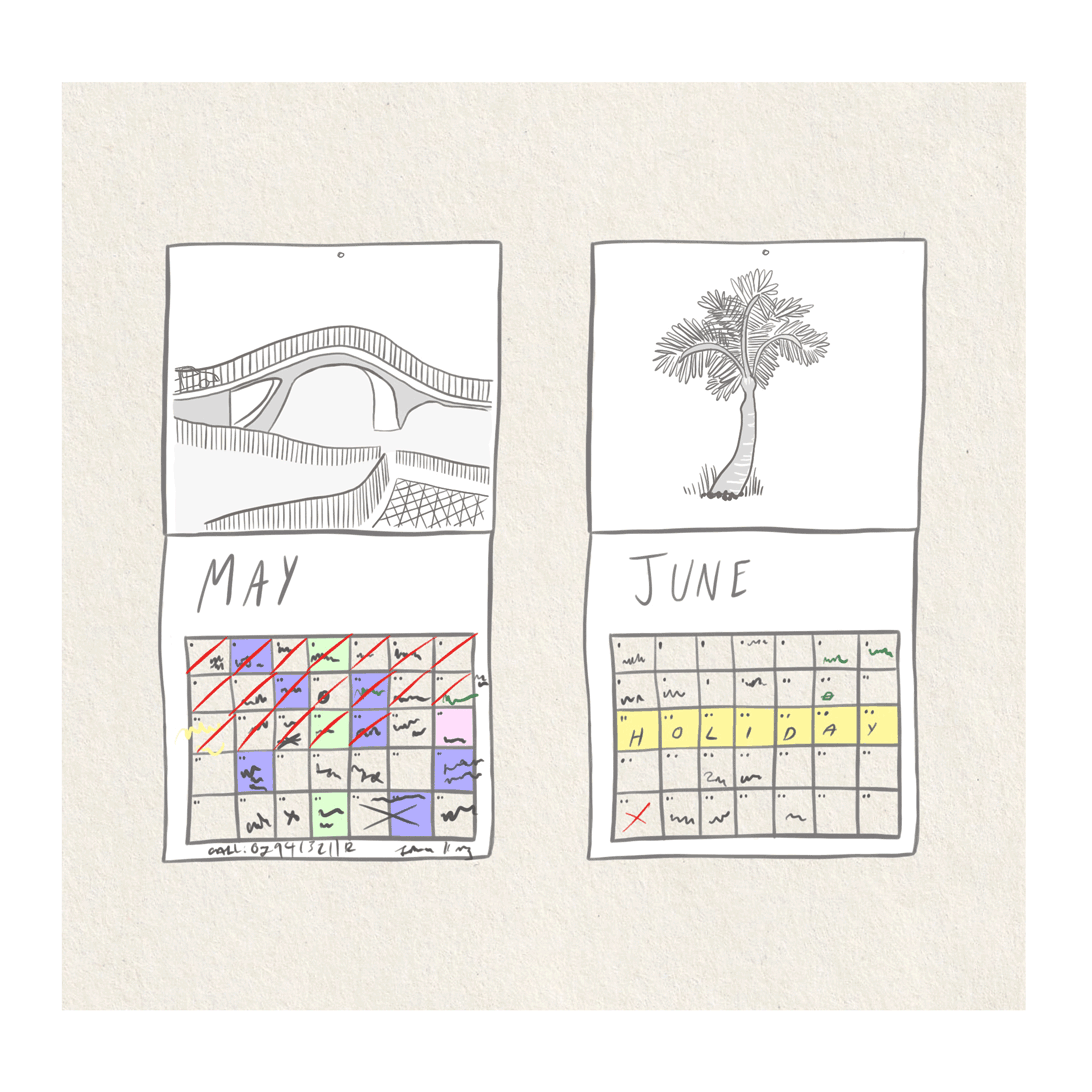 animated illustration of calendars