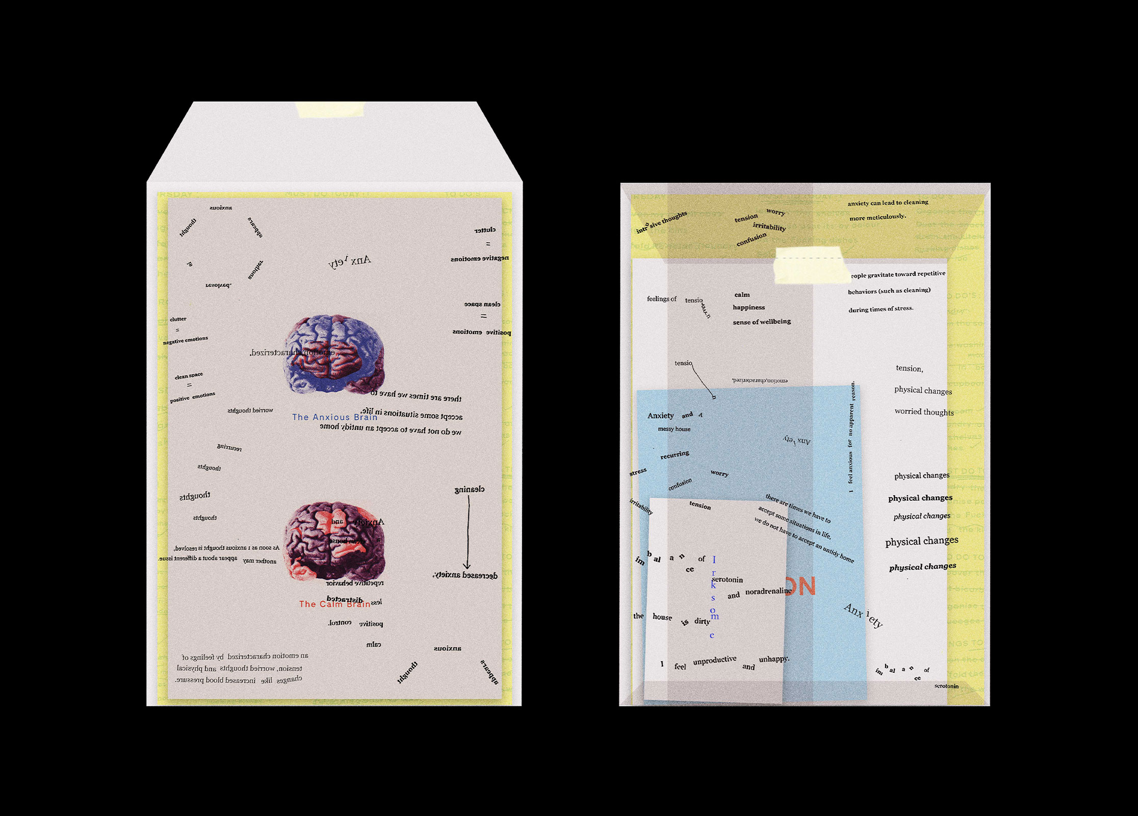 Mock-up of the envelope packaging design for the publications