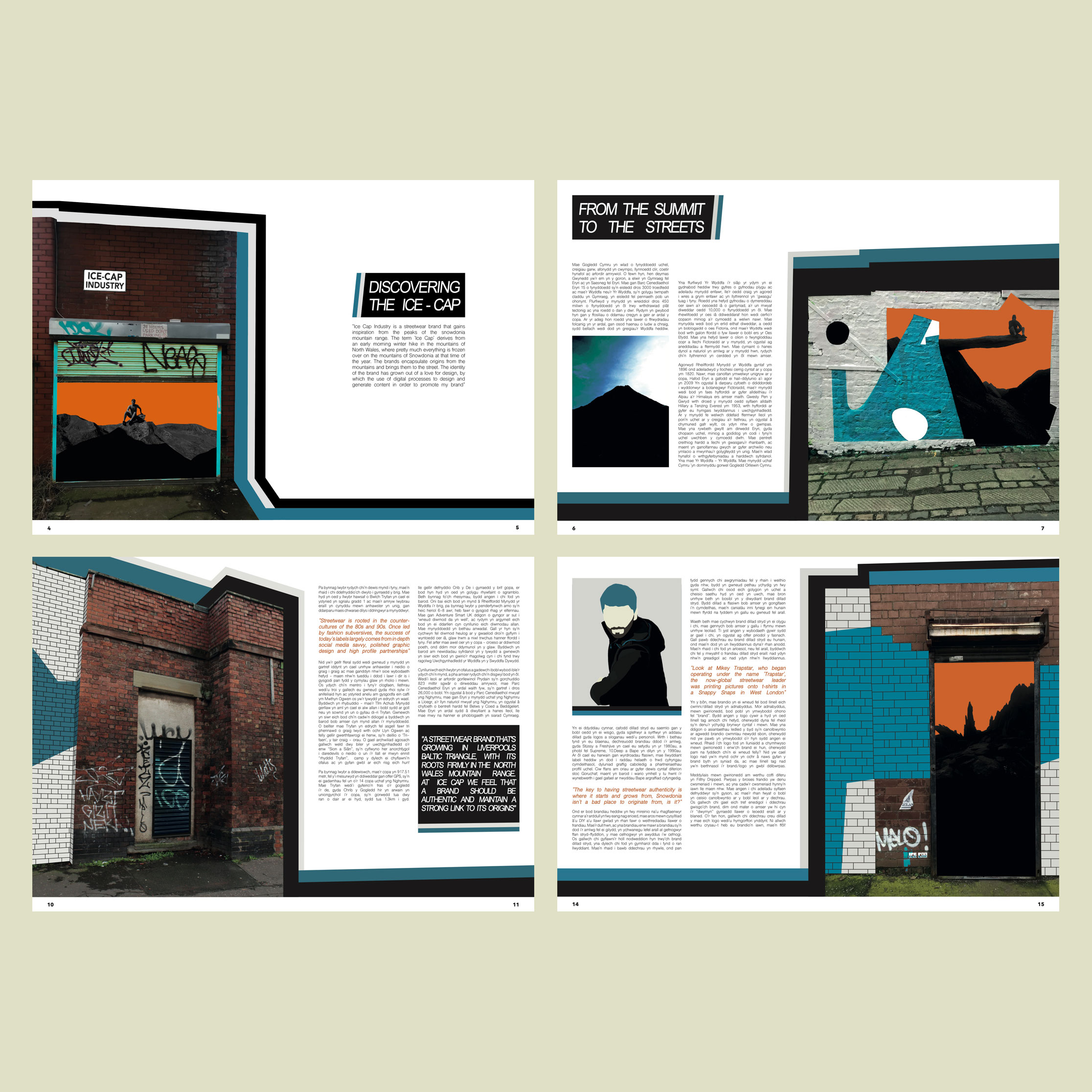 4 publication spreads featuirng text and photo-graphic illustrations