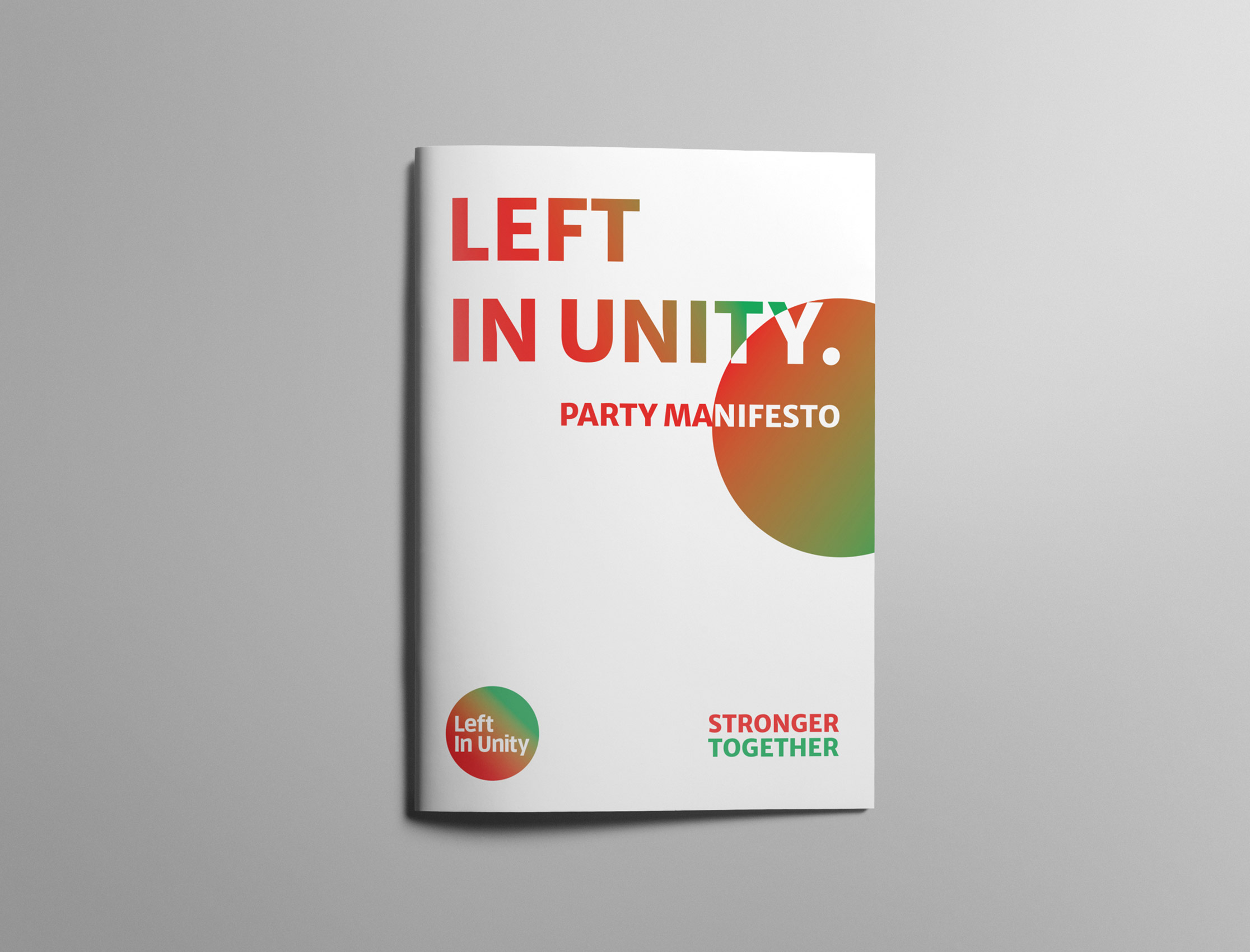 Mock-up of party manifesto booklet