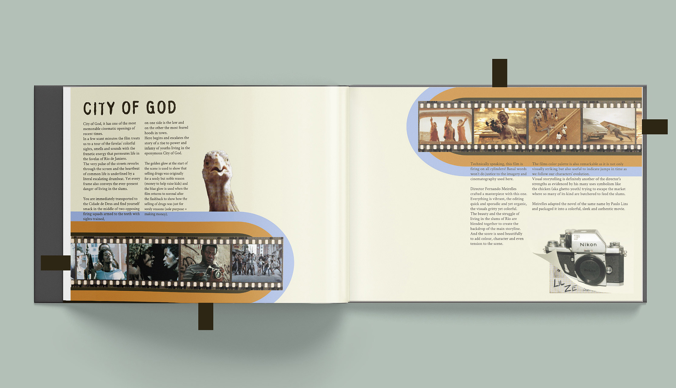 Mock-up of interactive spread for the film, City Of God